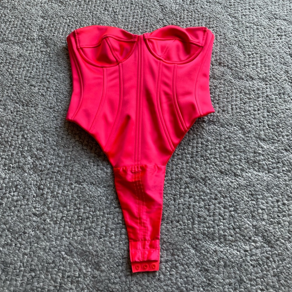 Oh Polly Neon pink bustier bodysuits
